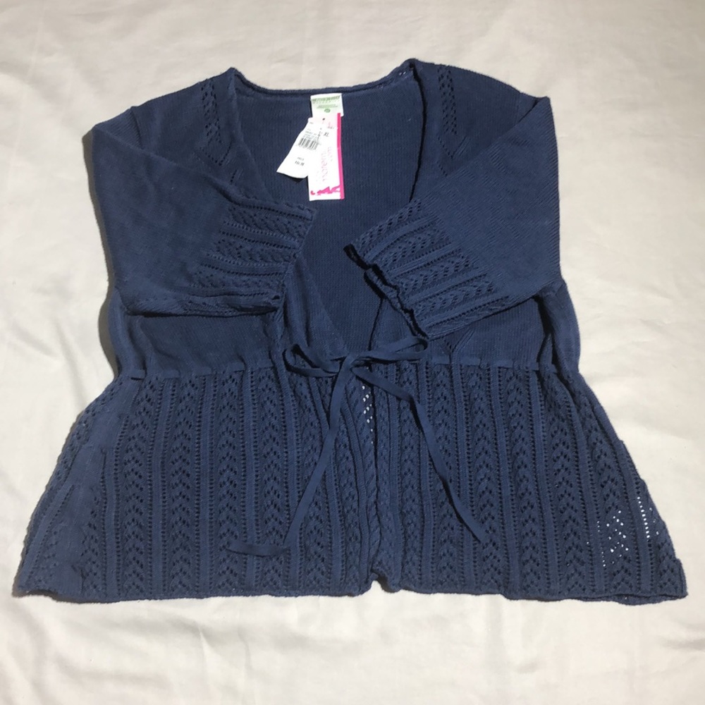 NWT Motherhood Maternity Navy Cardigan w/Tie Front